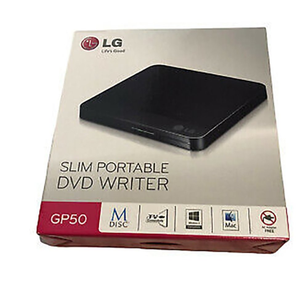 LG Slim Portable DVD Writer GP50NB40 With M-Desk Support For Windows And Mac